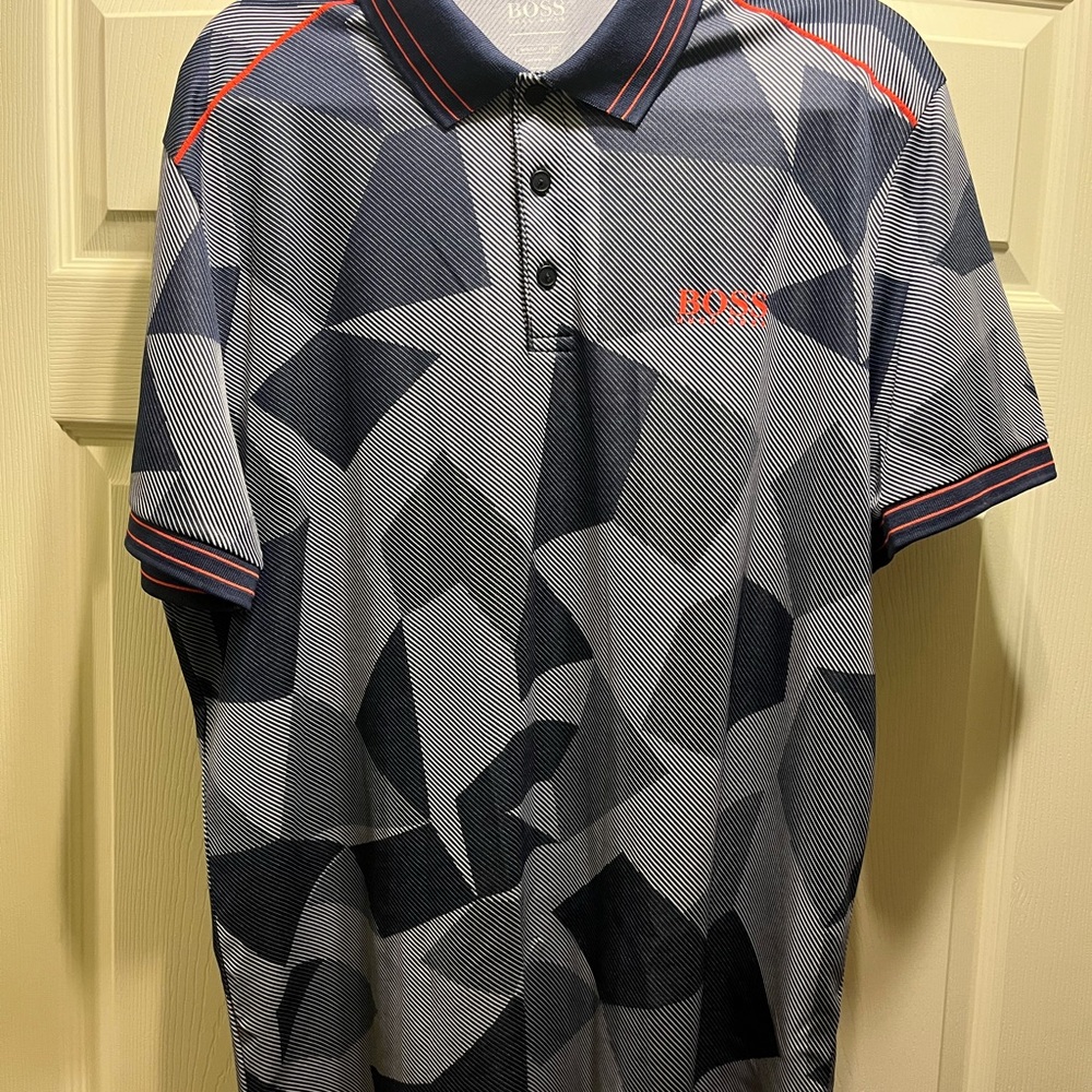 Hugo Boss Men's XXXL 3x navy abstract polo